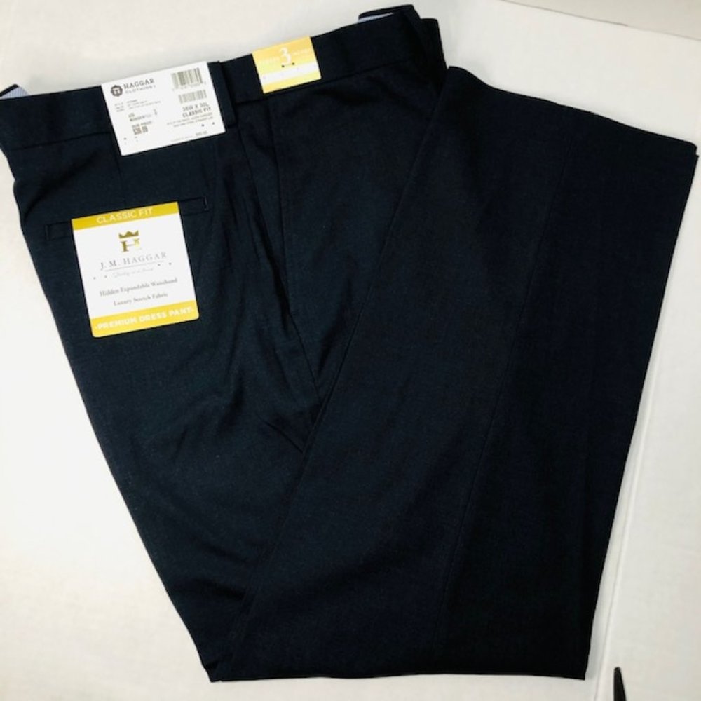 Haggar Dark Navy Dress Pants NWT 36x30